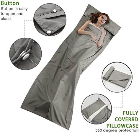 Travel and Camping Sheet Sleeping Bag Liner - Lightweight Compact and Portable Adult Sleeping Bag - Ideal for Traveling,Hostels and Camping