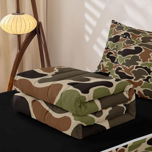 Feelyou Duck Camouflage Hunting Comforter Set Queen Size Kids Boys Girls