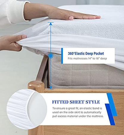 King Mattress Protector Waterproof Mattress Pad Cover 2 Pack