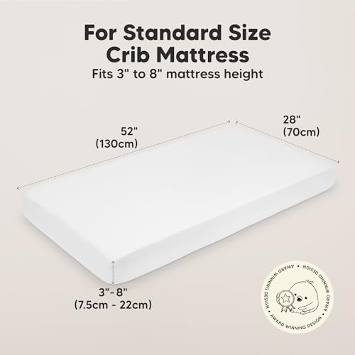 KeaBabies 2pk Organic Cotton Crib Sheets for Boys Girls 52x28, Rose