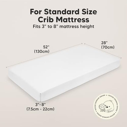 KeaBabies 2pk Organic Cotton Crib Sheets for Boys Girls 52x28, Rose