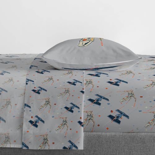 Jay Franco Kids Sheet Set with Fitted, Flat Sheets & Pillow Cover - Ultra-Soft Bedding with Pillowcase for Room Decor, Gray - LEGO®, 3 Piece Twin