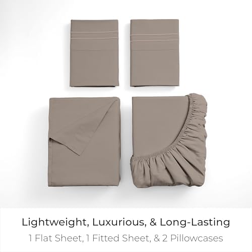 Mellanni Iconic 4-Piece, Ultra Soft Sheet Set (Full, Tan)