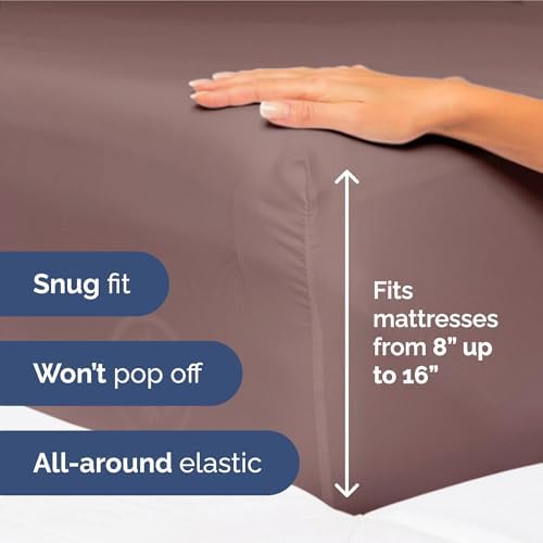 Queen Size 4 Piece Sheet Set - Ultra Soft & Cooling Sheets - Clay