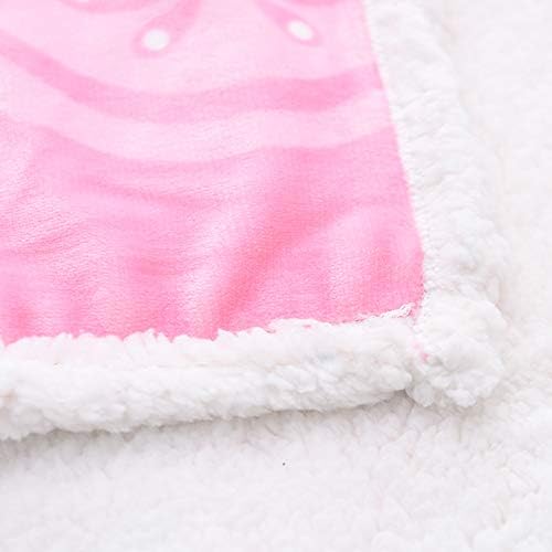 Cartoon Printing Throw Blanket for Girls Kids Adults, 40"x55", All Seasons Flannel Fleece Blanket, Soft & Warm Plush Blankets for Couch Sofa Bed Camping Travel (Pink 001)