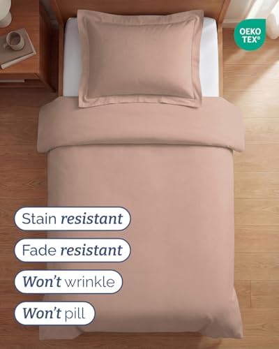 Duvet Cover Twin/Twin XL - 2 Piece Set, College Dorm Room - Mauve
