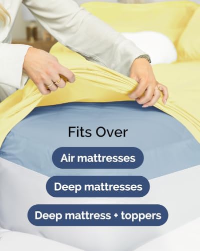 CGK Linens 2 Pack Extra Deep Queen Fitted Sheets - Yellow