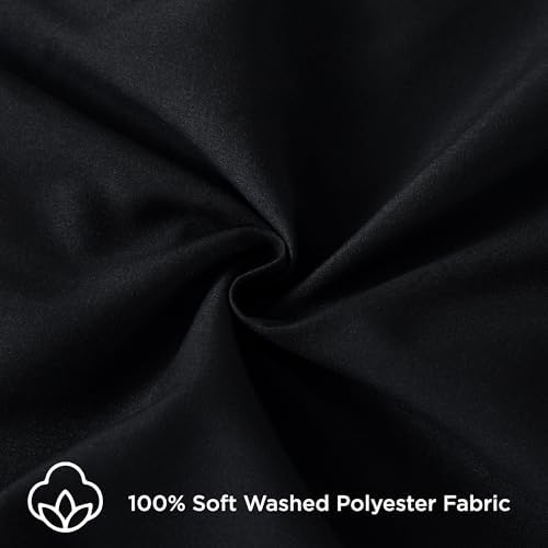 Andency Black Ruffle Duvet Cover Full, Shabby Chic Farmhouse Bedding Set
