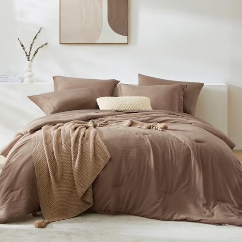 King Size Comforter Set- 7 Pieces Prewashed Bed in a Bag King Bedding Sets