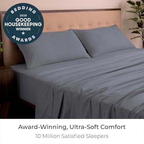 Mellanni Iconic 4-Piece, Ultra Soft Sheet Set (Cal King, Mineral Gray)