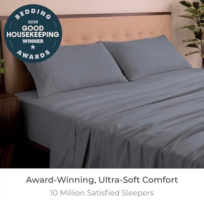 Mellanni Iconic 4-Piece, Ultra Soft Sheet Set (Cal King, Mineral Gray)
