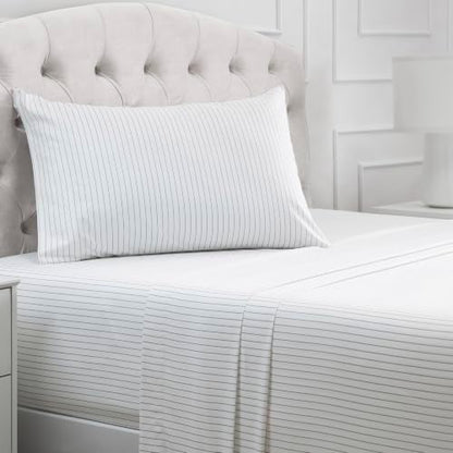 Mellanni Iconic 3-Piece, Ultra Soft Sheet Set (Twin XL, Pinstripe Gray)