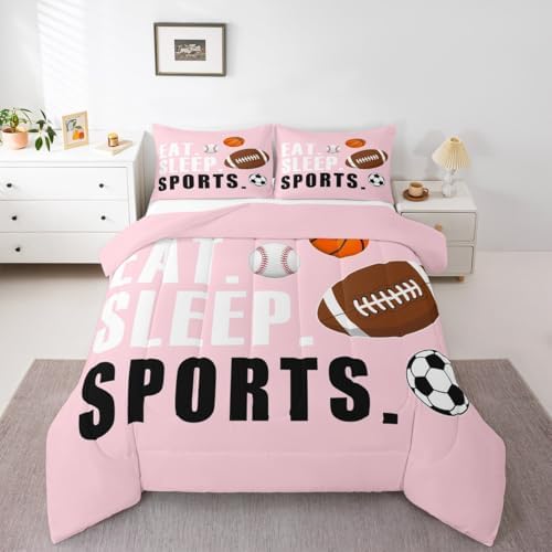 Feelyou Football Comforter Set King Size for Kids Boys Girls