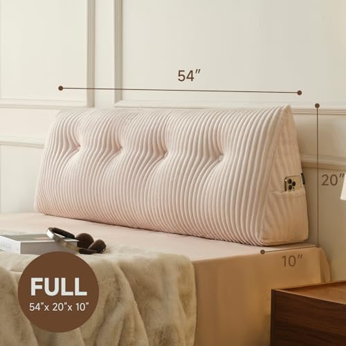 Z-hom Large Headboard Pillow Full,NO ROLL Pillow, Wedge Pillow Headboard