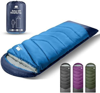 Sleeping Bags for Adults Teens, 4 Season Camping Sleeping Bag Waterproof,Machine Washable Backpacking Gear for Cool Weather,Outdoor Tent Hiking Hunting,with Compression Sack,86.6x31.5