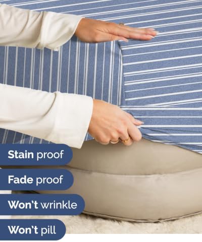 CGK Linens 2 Pack Extra Deep Full Fitted Sheets - Blue Stripes