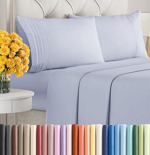 King Size 4 Piece Sheet Set - Soft & Cooling Sheets - Light Dusty Purple