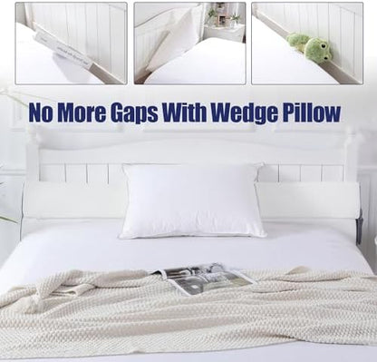 HOMBYS Pillow Wedge for Headboard Gap,Mattress Wedge Gap Filler Queen Size,Bed Crack Pillow,Foam Bed Gap Filler,Multifuctional Headboard Space Filler with Side Pocket,Fill The Gap (0-7")