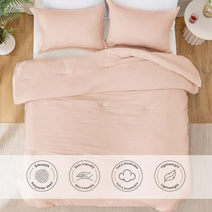 Love's cabin Pink Twin/Twin XL Comforter Set, 2-Piece Prewashed Bed Set
