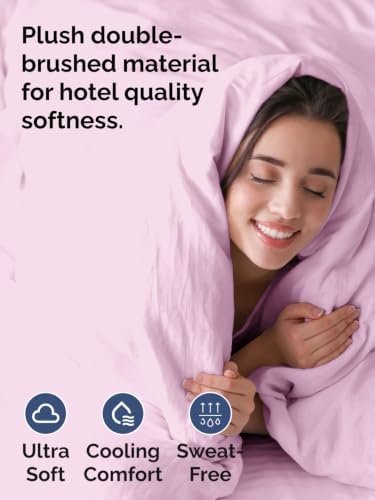 Duvet Cover Oversized King - 3 Piece with Zipper Closure - Light Pink