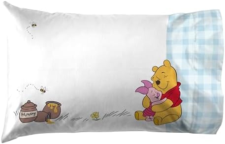 Jay Franco Kids Sheet Set with Fitted, Flat Sheets & Pillow Cover - Ultra-Soft Bedding with Pillowcase for Room Decor, White - Winnie The Pooh, 3 Piece Twin