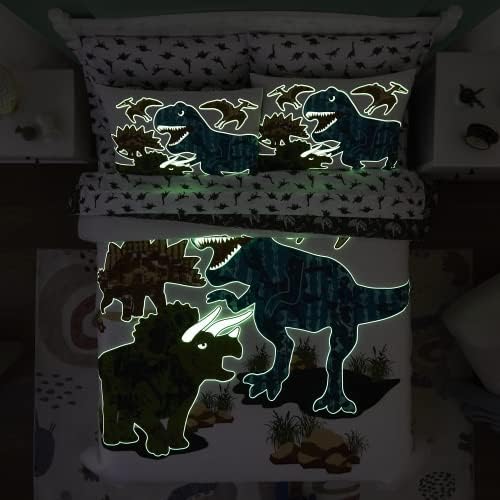 Boys Full Size Bedding Set - 7 Pieces Dinosaur Bedding Full Comforter Sets