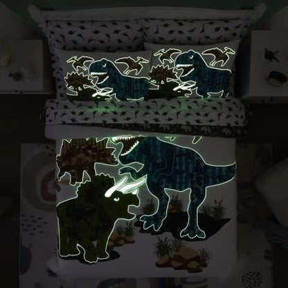 Boys Full Size Bedding Set - 7 Pieces Dinosaur Bedding Full Comforter Sets