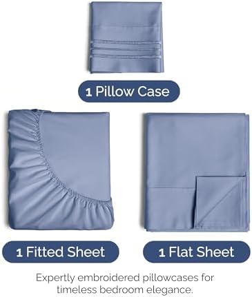 Twin Size 3 Piece Sheet Set - Ultra Soft & Cooling Sheets - Dusty Purple