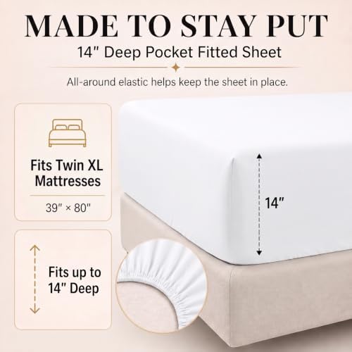 CozyLux Twin XL Comforter White, 5 Pieces Bed in a Bag