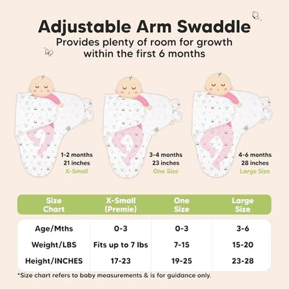 KeaBabies 3-Pack Organic Baby Swaddles for Newborns, Infant, Nordic, 3-6M