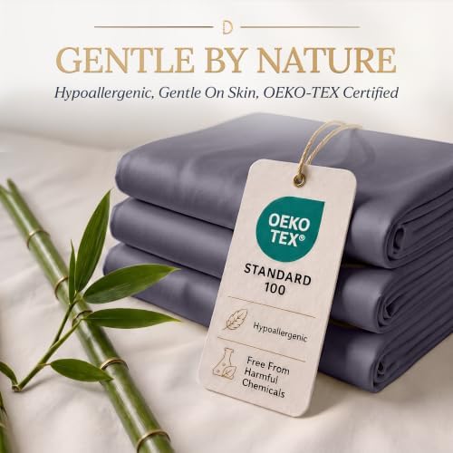 DECOLURE 100% Viscose Derived from Bamboo Sheets King Size | 4 Pc Bed Set