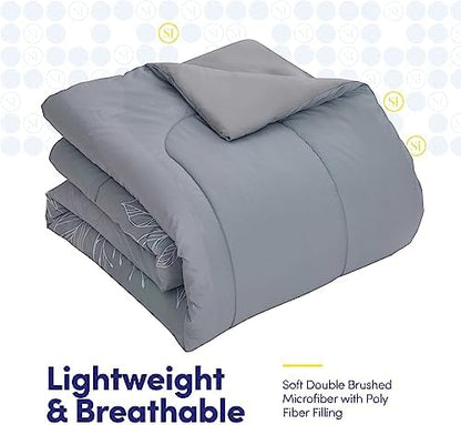 Sweet Home Collection 5 Piece Comforter Set Bag Solid Color All Season Soft Down Alternative Blanket & Luxurious Microfiber Bed Sheets, Florence, Twin