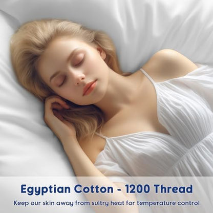 SONORO KATE 100% Egyptian Cotton Sheets,1200 Series,Full Size