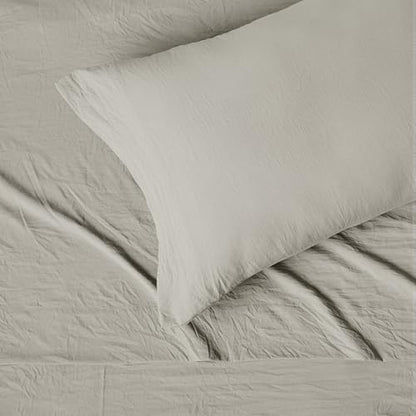 Amazon Basics Twin XL Bed Sheet, 3-Piece Bedding Set, Double Brushed Microfiber, Ultra Soft, Easy Care, Grey
