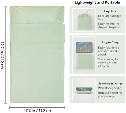 Sleeping Bag Liner, Ultralight & Compact Travel Sheet for Hotel