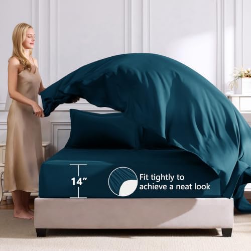 CozyLux Twin XL Comforter Set 68"x88" Lyons Blue - 5 Piece Bed in a Bag