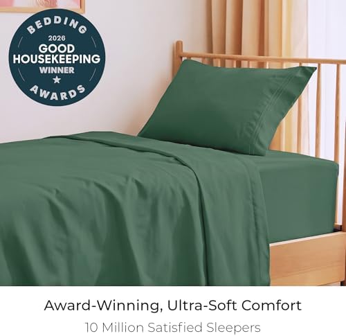Mellanni Iconic 3-Piece, Ultra Soft Sheet Set (Twin XL, Emerald Green)