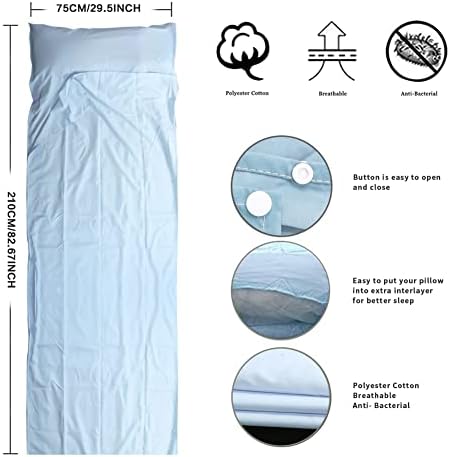 Travel and Camping Sheet Sleeping Bag Liner - Lightweight Compact and Portable Adult Sleeping Bag - Ideal for Traveling,Hostels and Camping