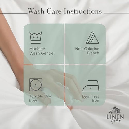 Linen Home 100% Cotton Percale Cal King Sheets 4Pc Cooling, Frosty Green