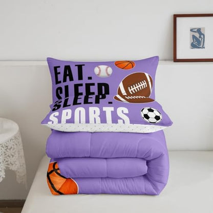 Feelyou Sports Comforter Set King Size for Kids Boys Girls