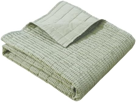 Levtex Home Cloud Waffle - Throw - Waffle Textured - Desert Sage - Throw (50x60in.) - Cotton