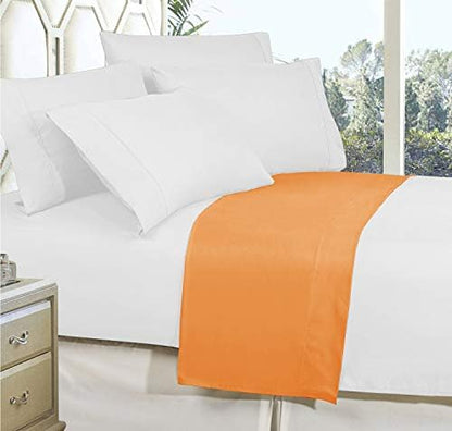 Elegant Comfort Premium Hotel Quality 1-Piece Flat Sheet, Luxury and Softest 1500 Premium Hotel Quality Microfiber Bedding Flat Sheet, Wrinkle-Free, Stain-Resistant, Twin/Twin XL, Elite Orange