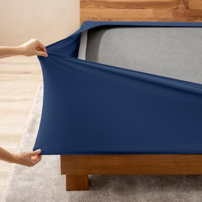 Bare Home King Size Box Spring Cover Wrap Around (King, Dark Blue)