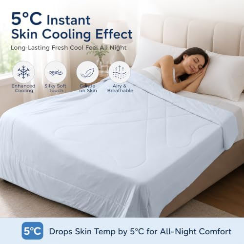 Cooling Comforter King Size Breathable Bamboo Summer Blanket