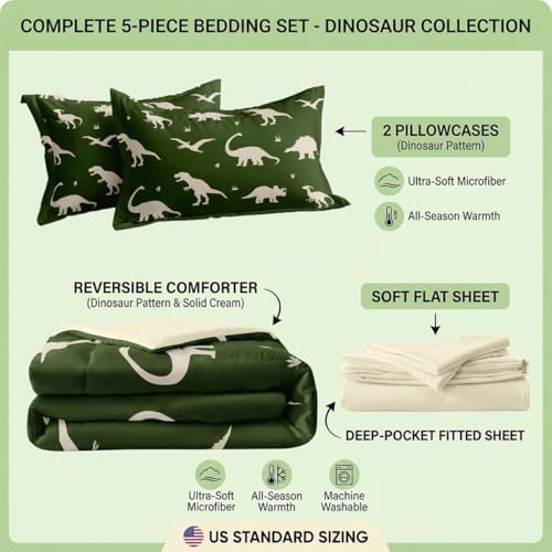 Boys Dino Full Comforter Set