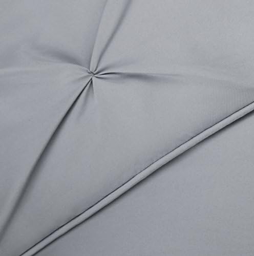 Amazon Basics Soft, Lightweight King Size Comforter Set, All-Season Down-Alternative 3-Piece Bedding Set, Pinch Pleat Design with Piped Edges, Dark Grey