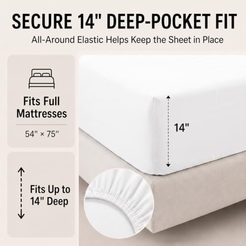 CozyLux Full Size Comforter Sets White - 7 Pieces Bed in a Bag