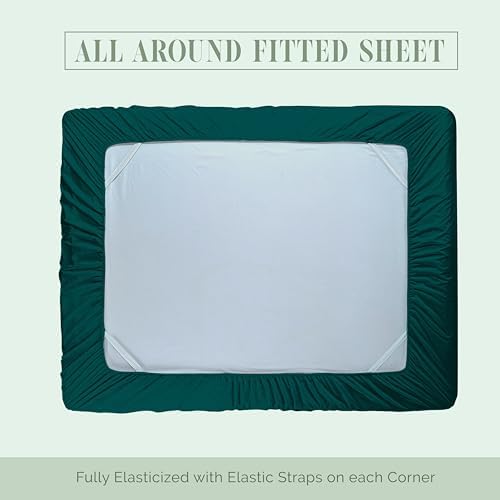 Elegant Comfort 1500 Premium Hotel Quality 18-24 Inches Deep - Extra Deep Pocket Single Fitted Sheet for High Mattress, Luxury and Softest, Smart Pocket - Wrinkle Free, California King, Marine Teal