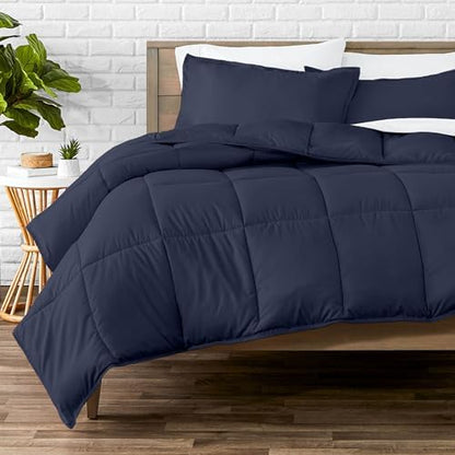 Bare Home Comforter Set - 1800 Ultra Soft (Cal King, Midnight Blue)