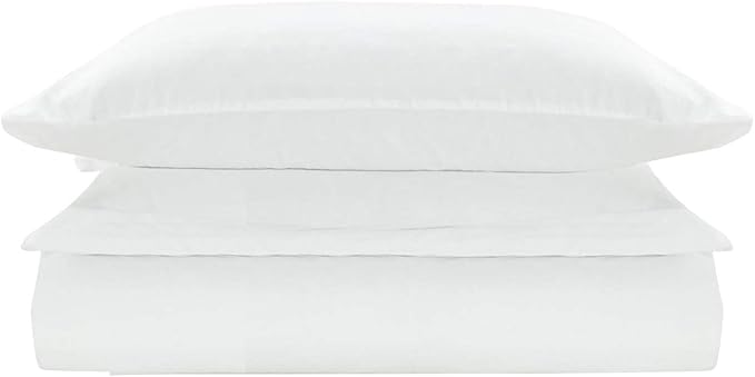 Mellanni Duvet Cover Set - 3 PC Iconic Collection Bedding Set - Hotel Luxury, Extra Soft & Cooling - Microfiber - Button Closure and Corner Ties (Twin, White)